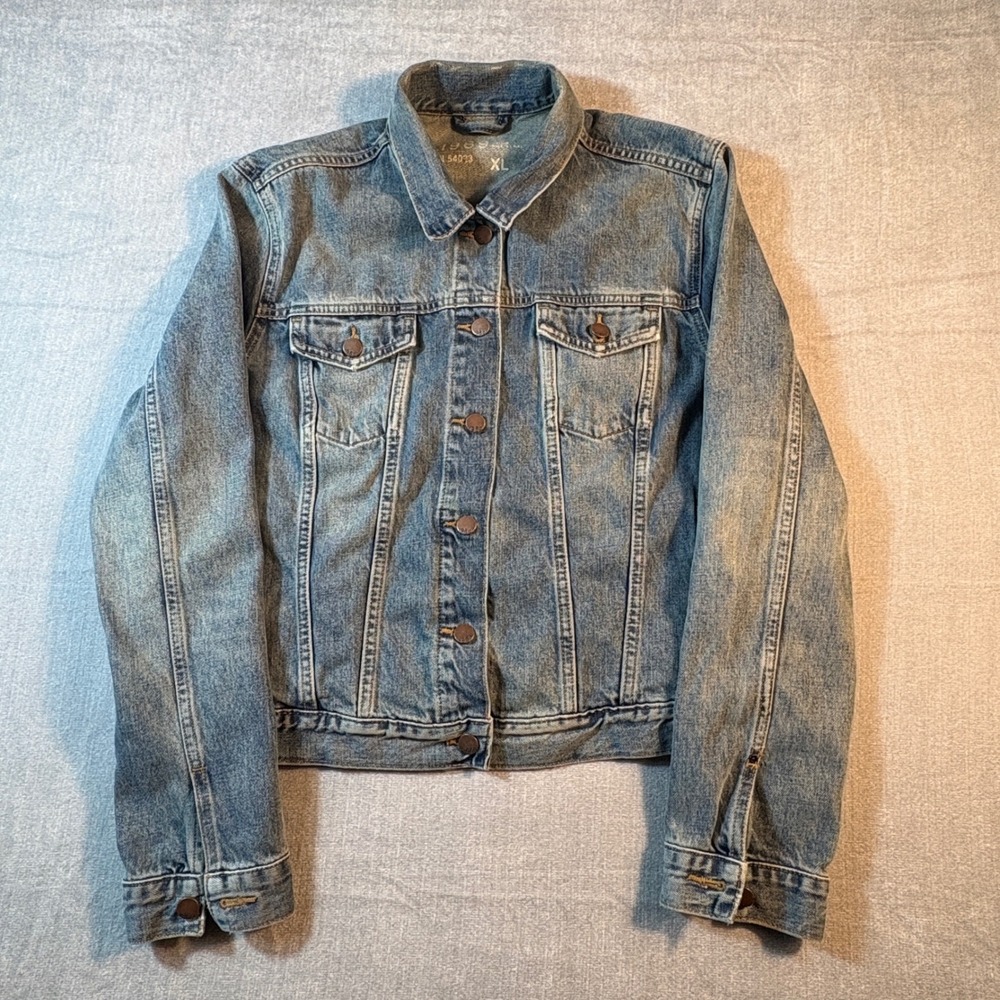 Gap 1969 Denim Jacket XL Medium Wash Blue Trucker Button Up Coat